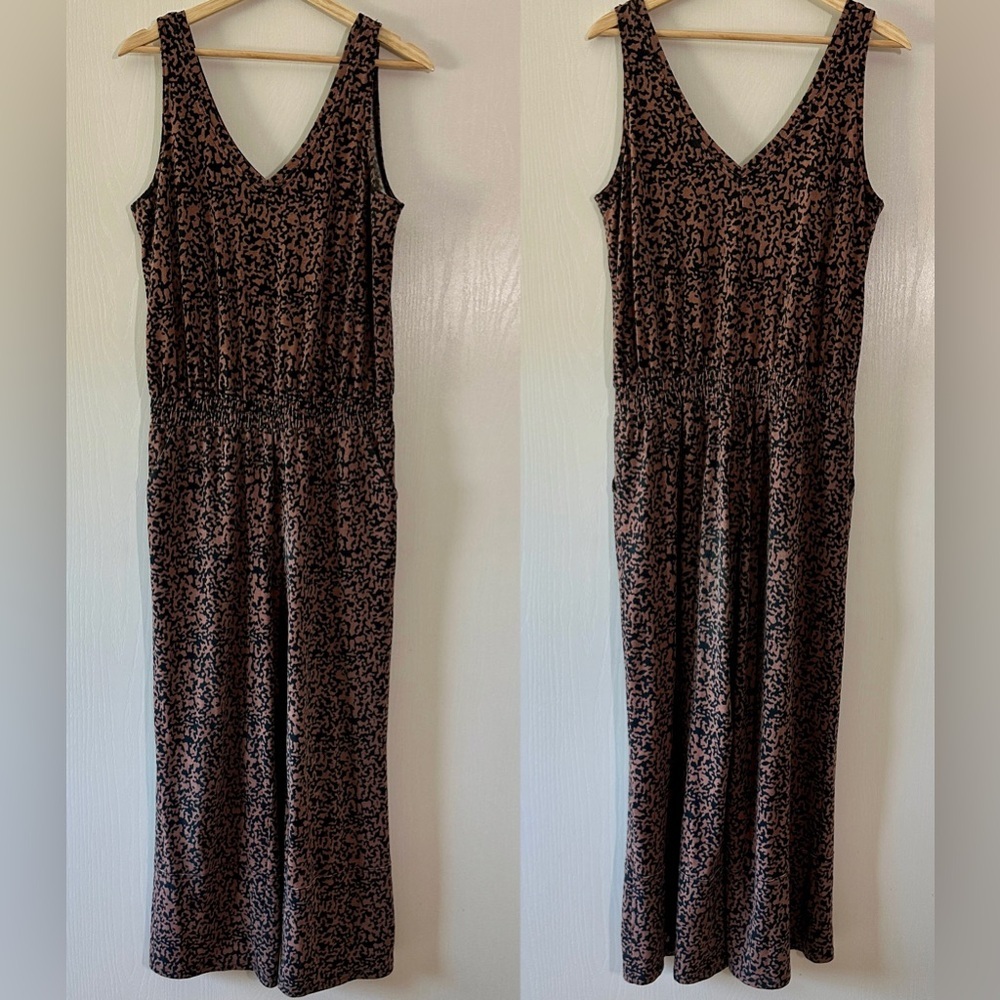 Pact Womens Organic Cotton Abstract Print Wide Leg Jumpsuit Sustainable Sz Small